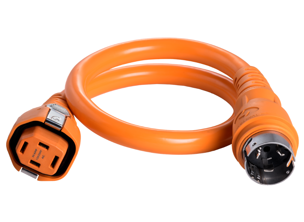 50 Amp SmartPlug Female Connector to 50 Amp Male 4ft Twist-type Connector